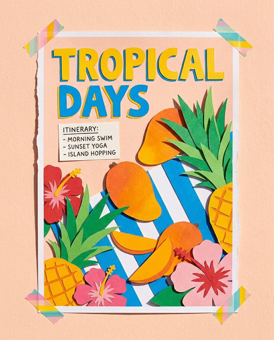 tropical fruit collage photo