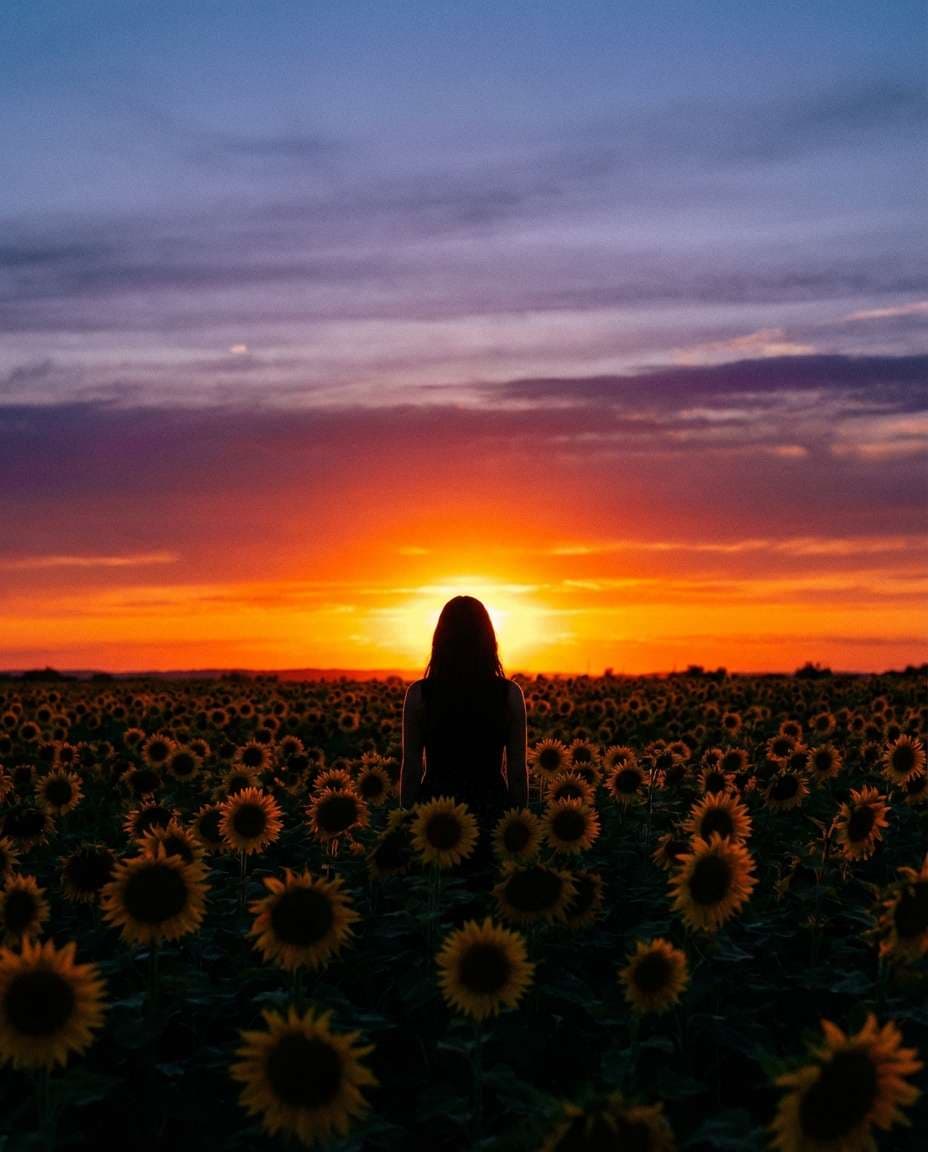 silhouette sunset photo