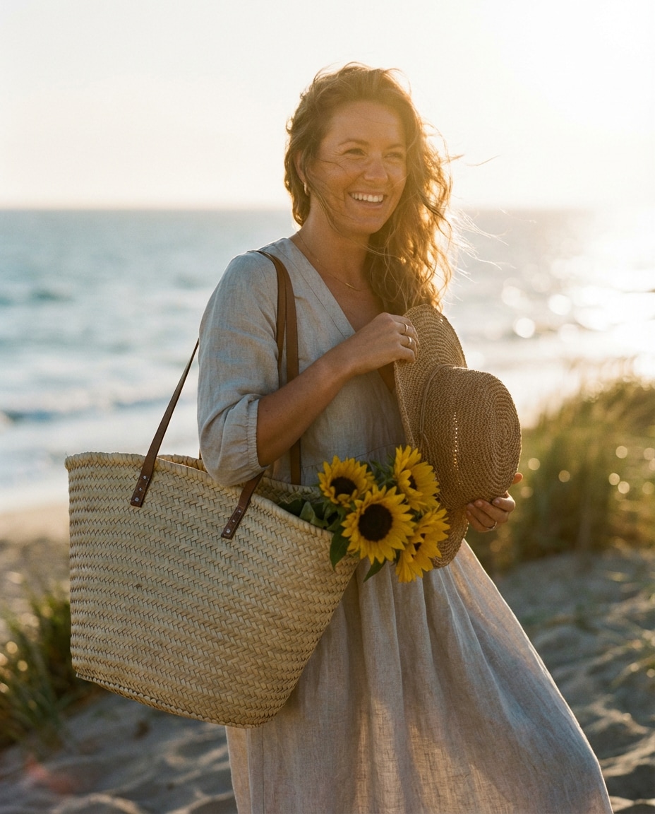 summer beach sunflowers photo