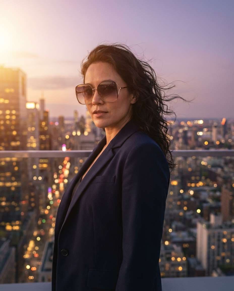 rooftop sunset editorial photo