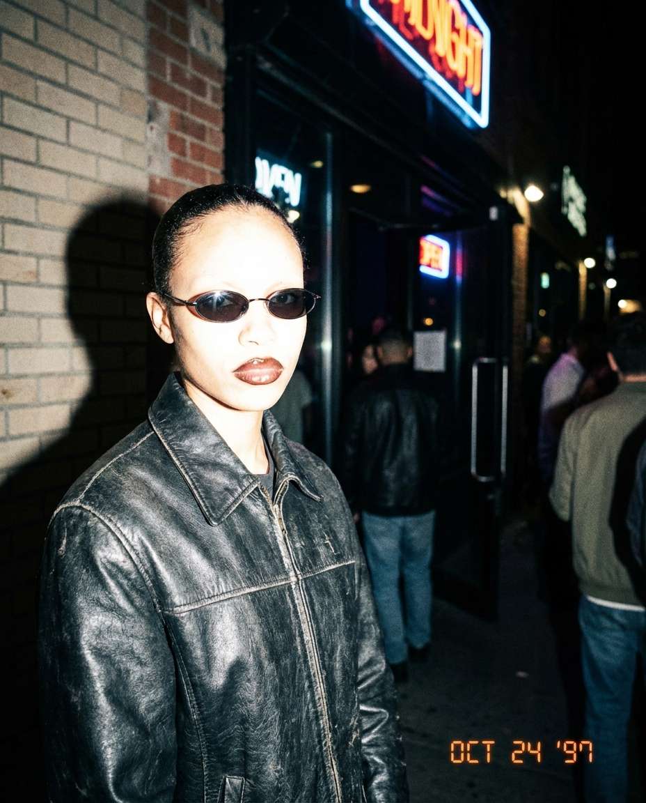 retro 90s flash photo