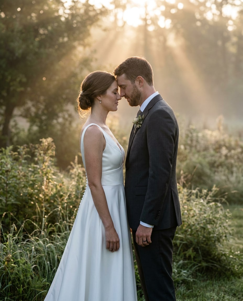 wedding dawn portrait photo