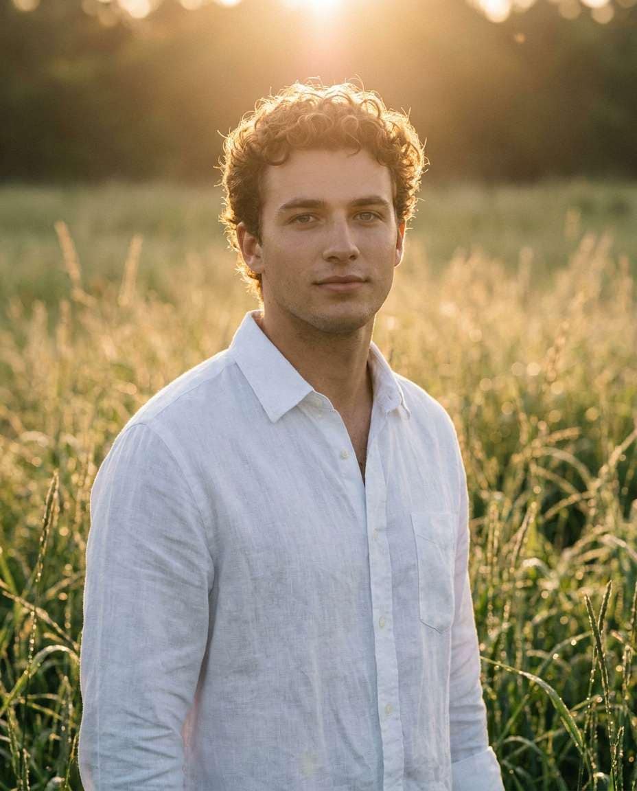 golden field portrait photo