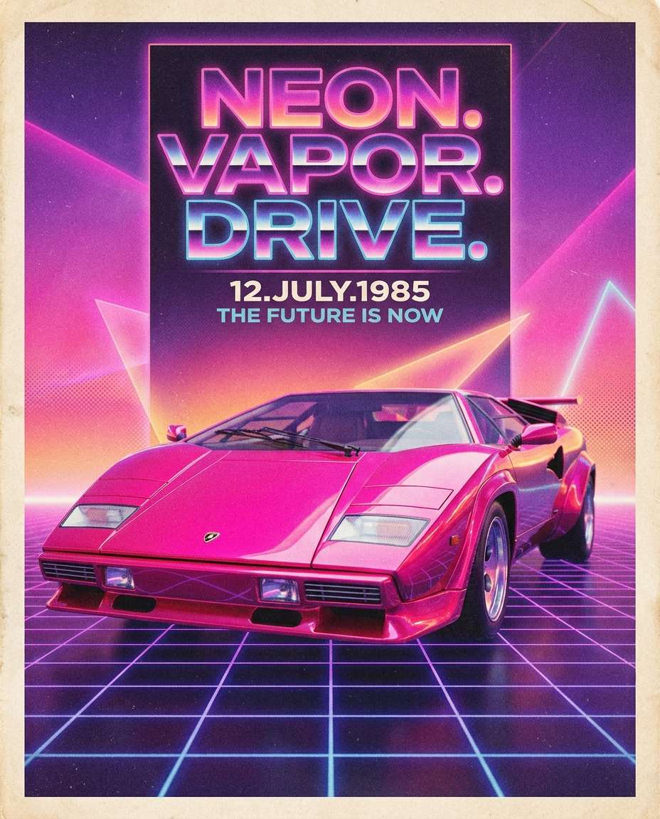 retro 80s grid photo
