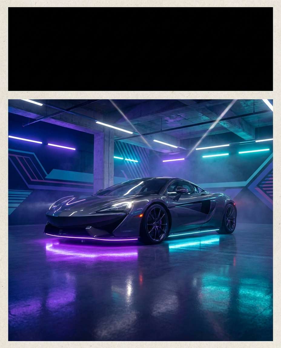 garage neon glow photo