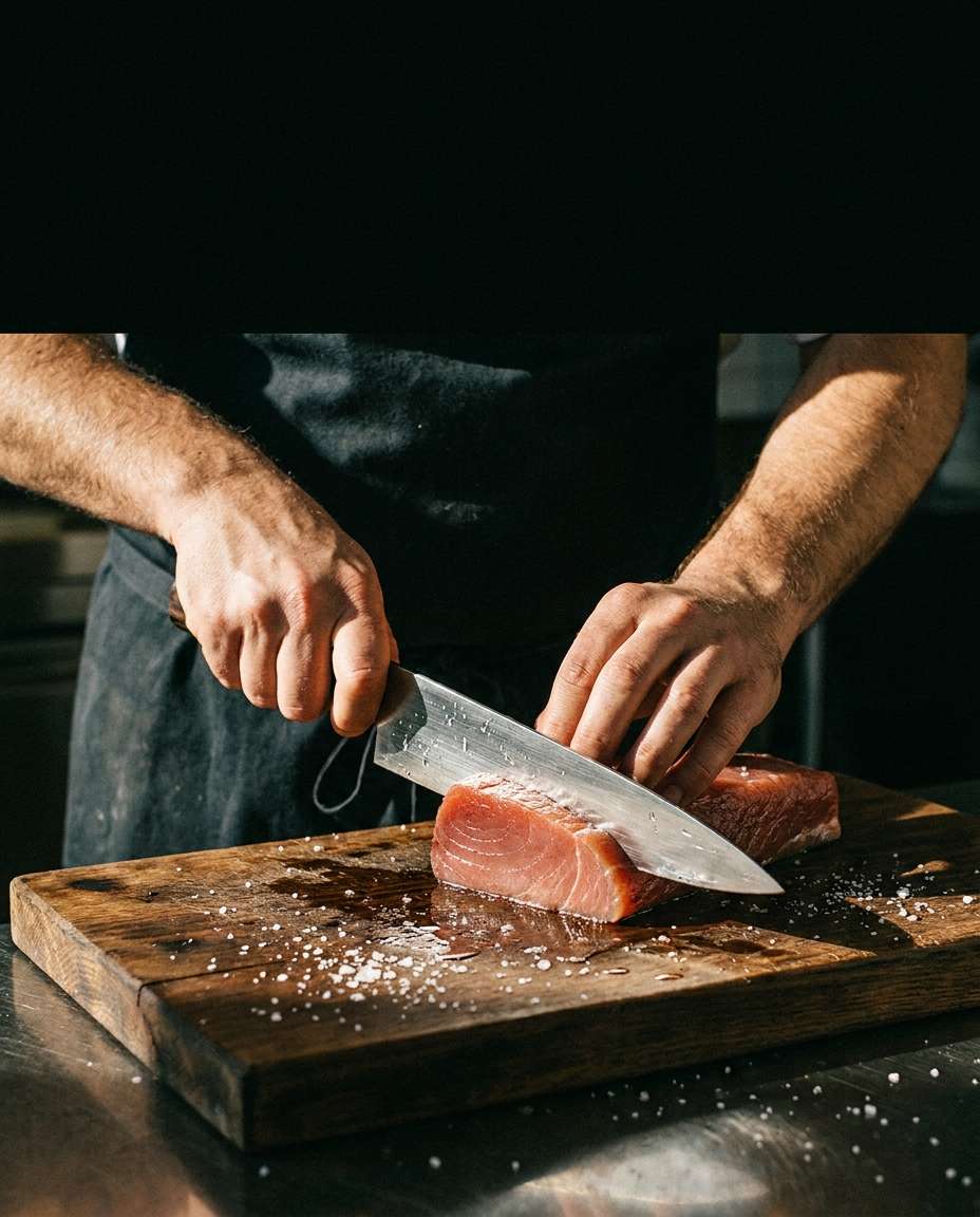 knife slicing action photo