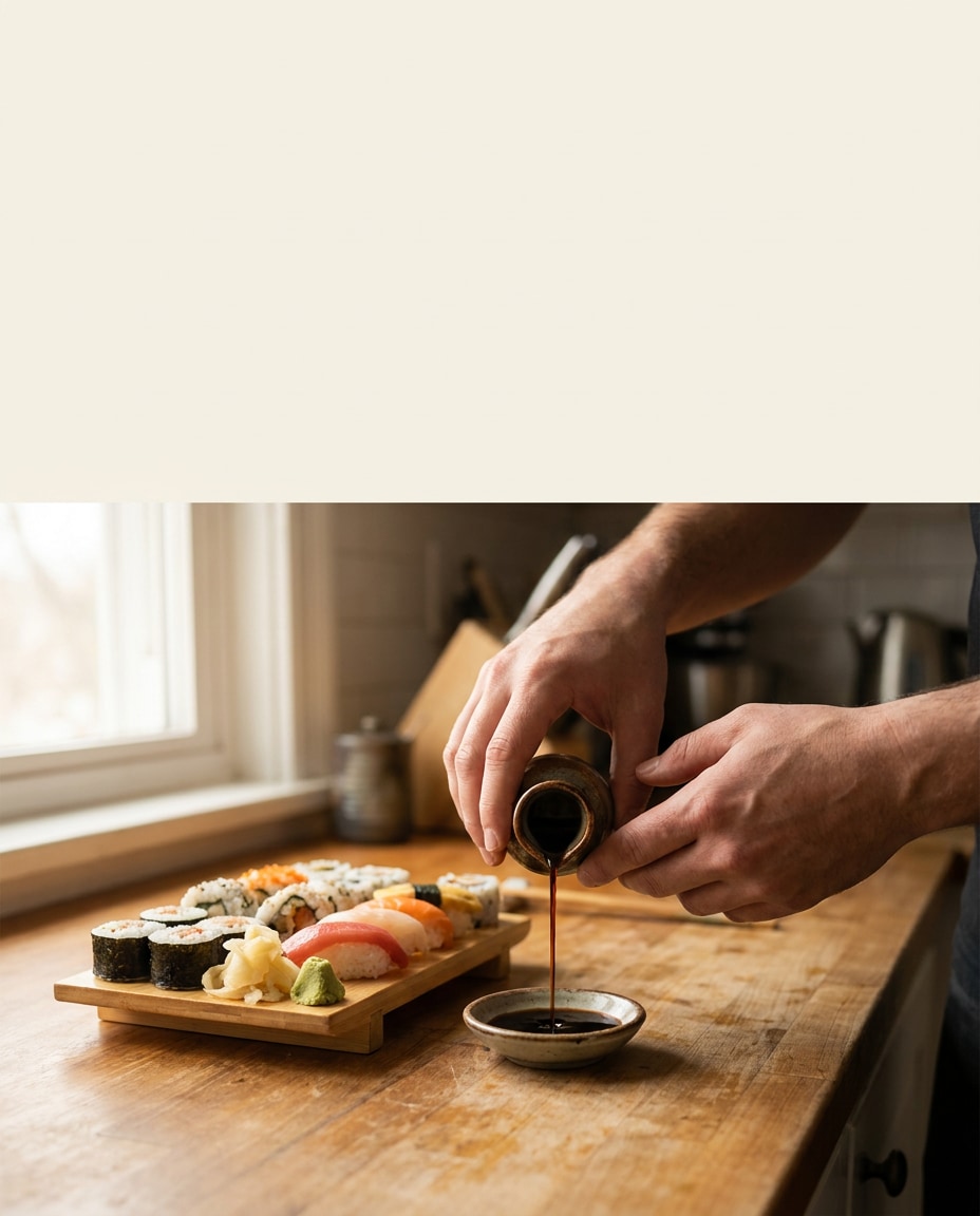 soy sauce pour photo