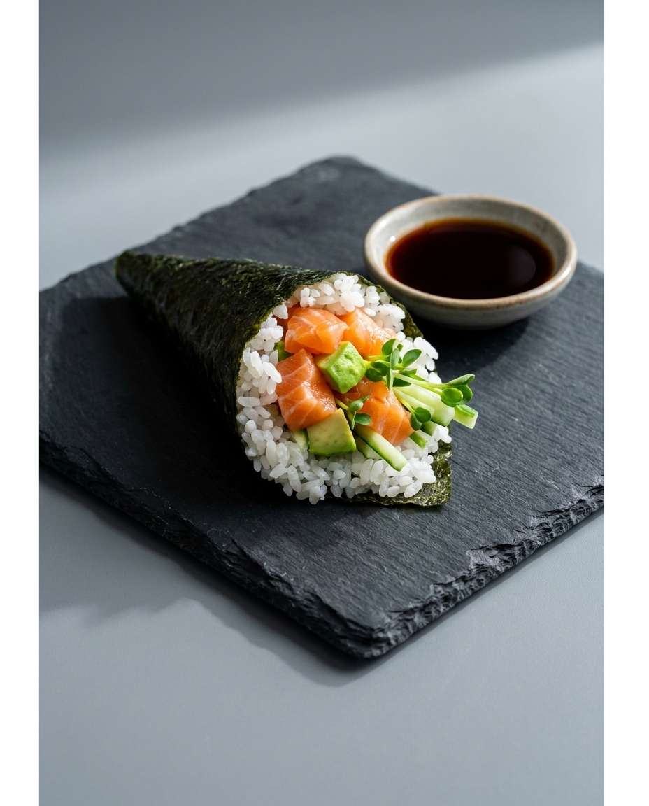 temaki handroll focus photo