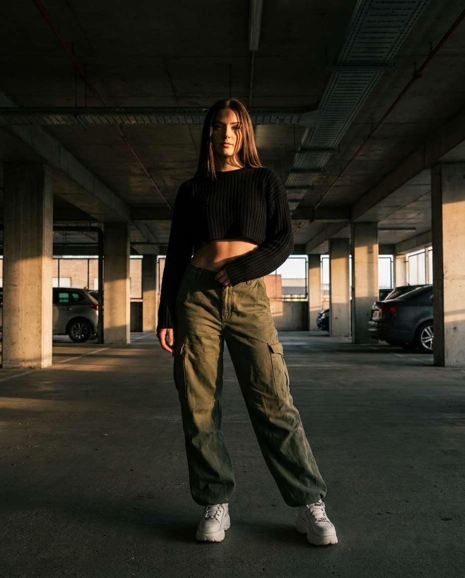 cropped knit streetwear photo