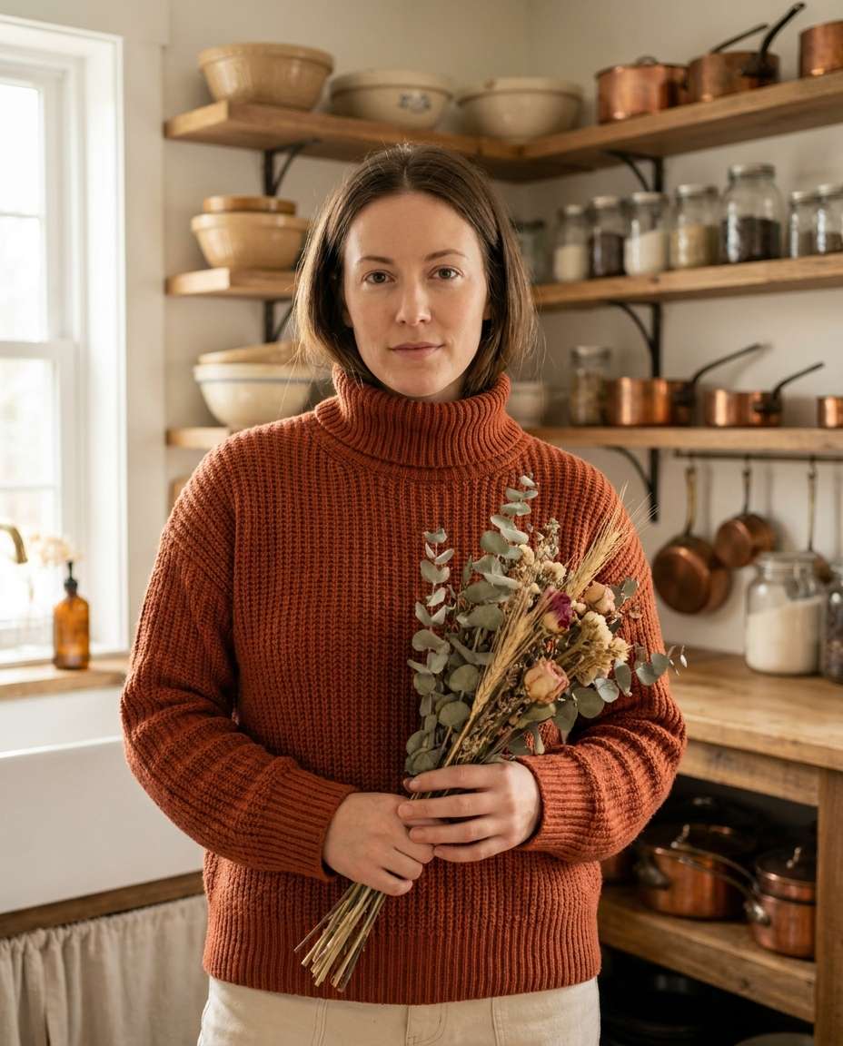 earthy cottagecore knit photo