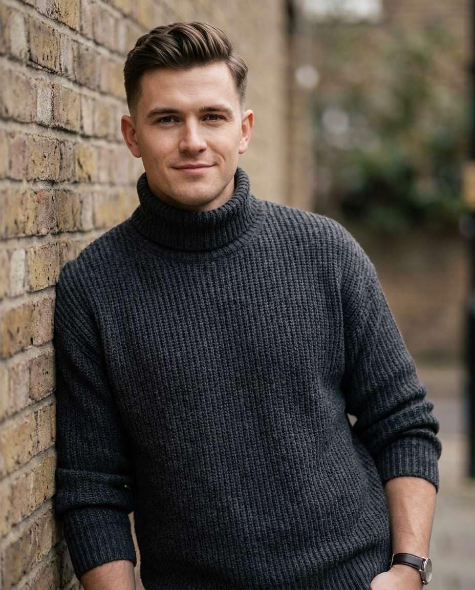 chunky turtleneck street photo