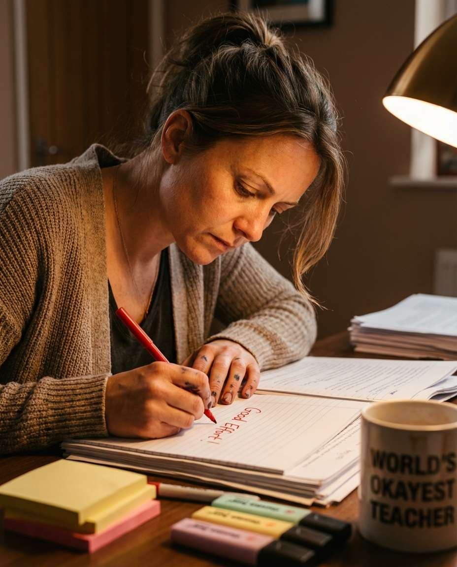 grading papers closeup photo