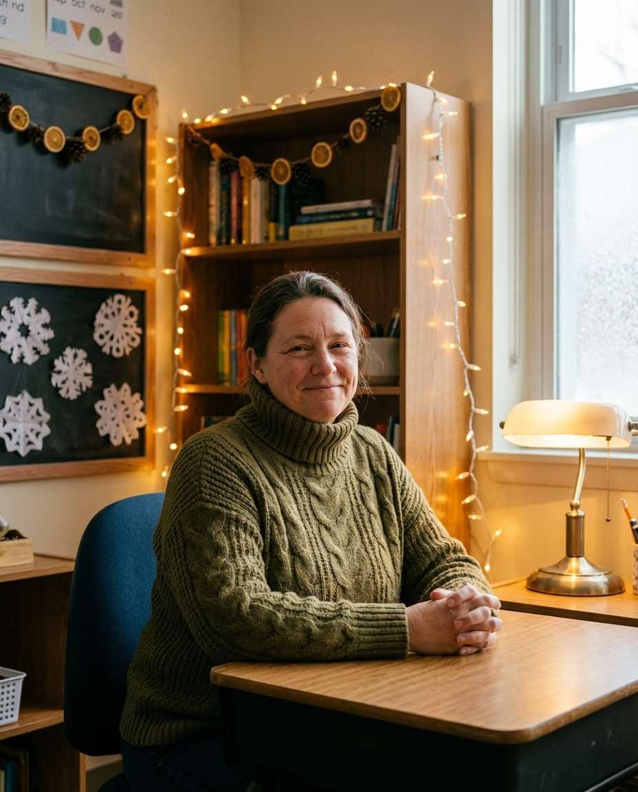 cozy winter classroom photo