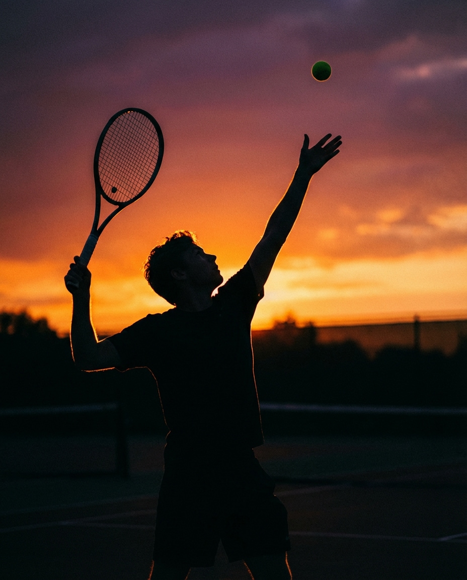 serve toss silhouette photo