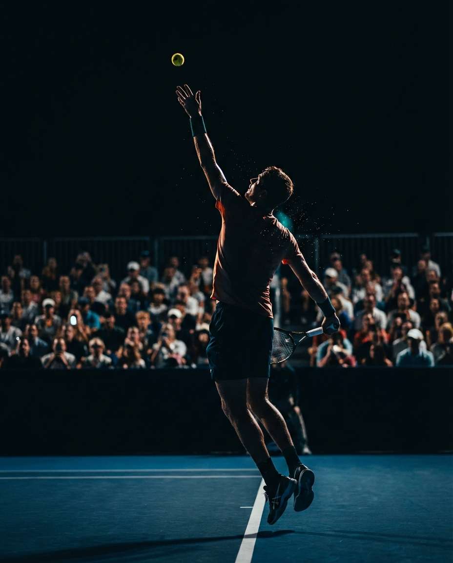 night stadium serve photo