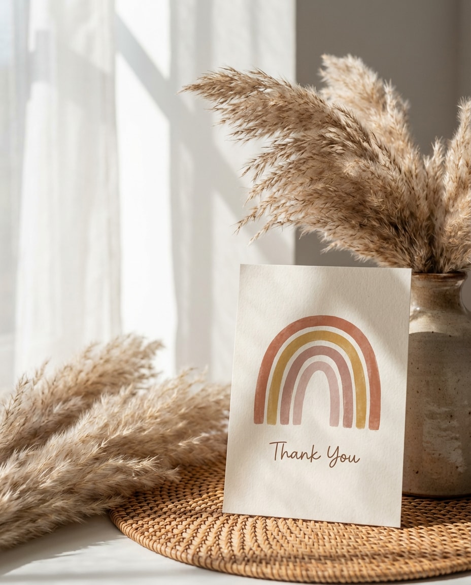 boho rainbow thanks photo