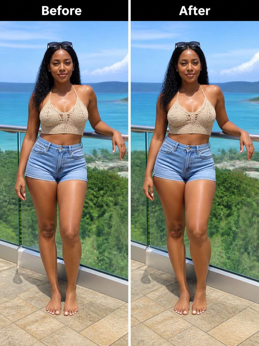 Vacation Outfit Curvy Leg Edit photo