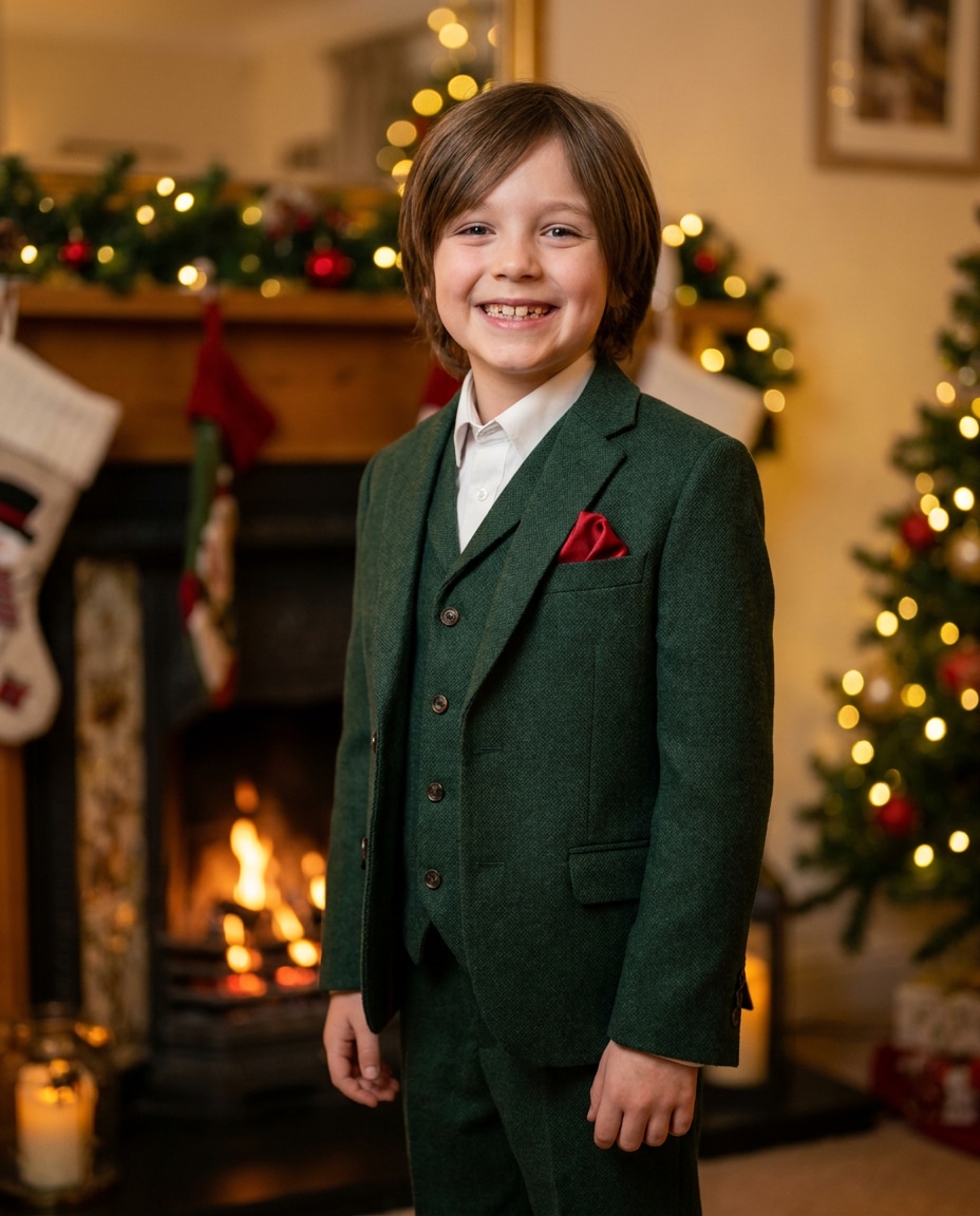 holiday fireplace scene photo