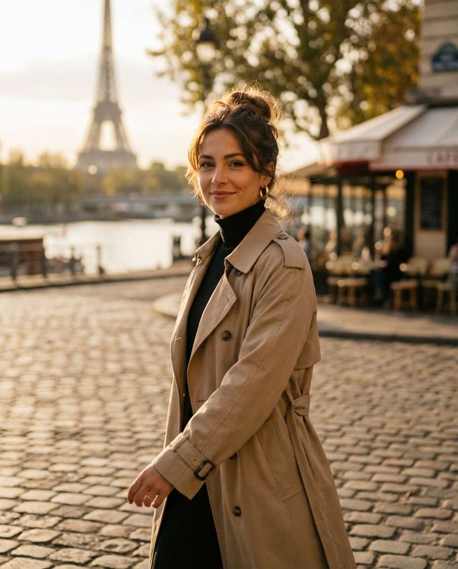 paris golden hour walk photo