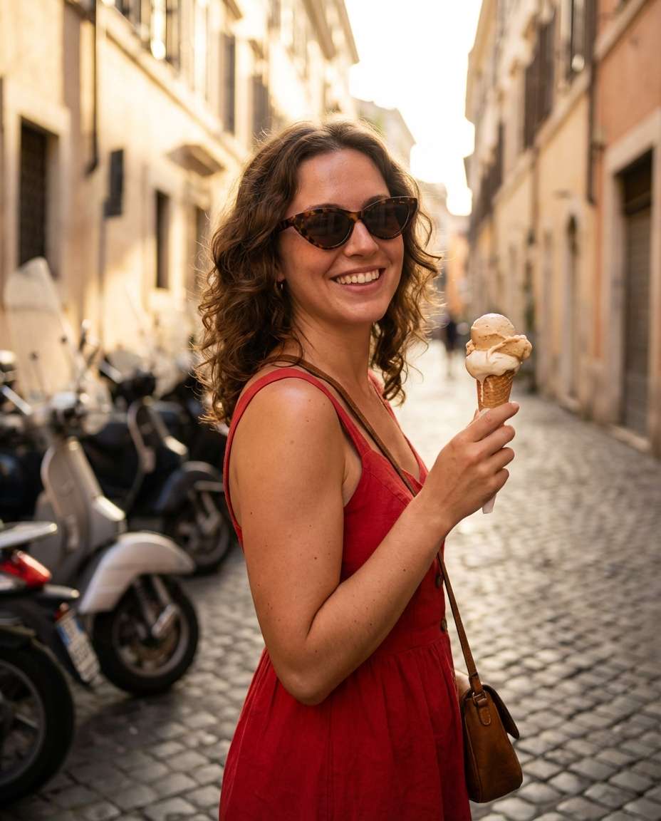 rome gelato moment photo