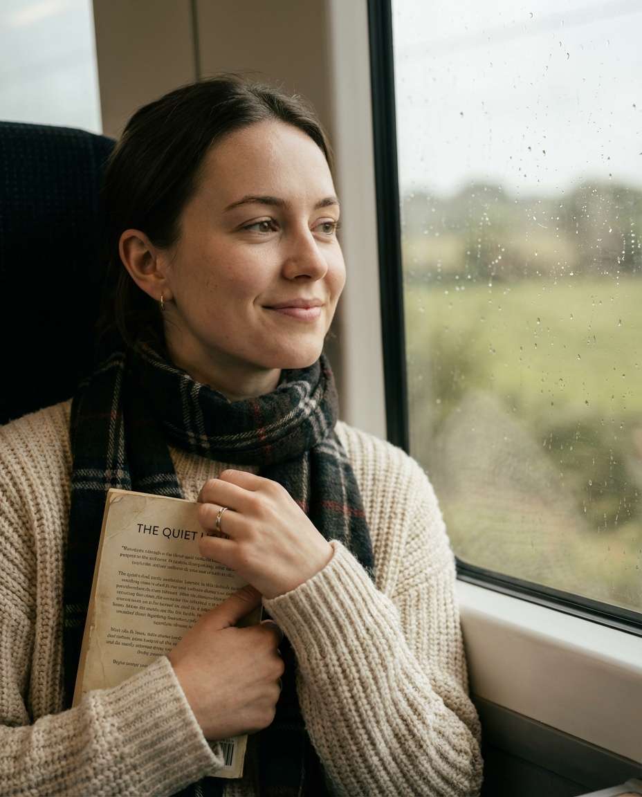 cozy train window photo
