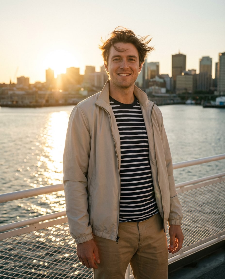 sunset ferry deck photo