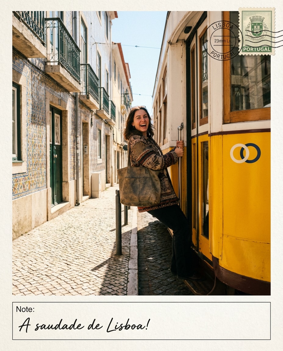 lisbon tram snapshot photo