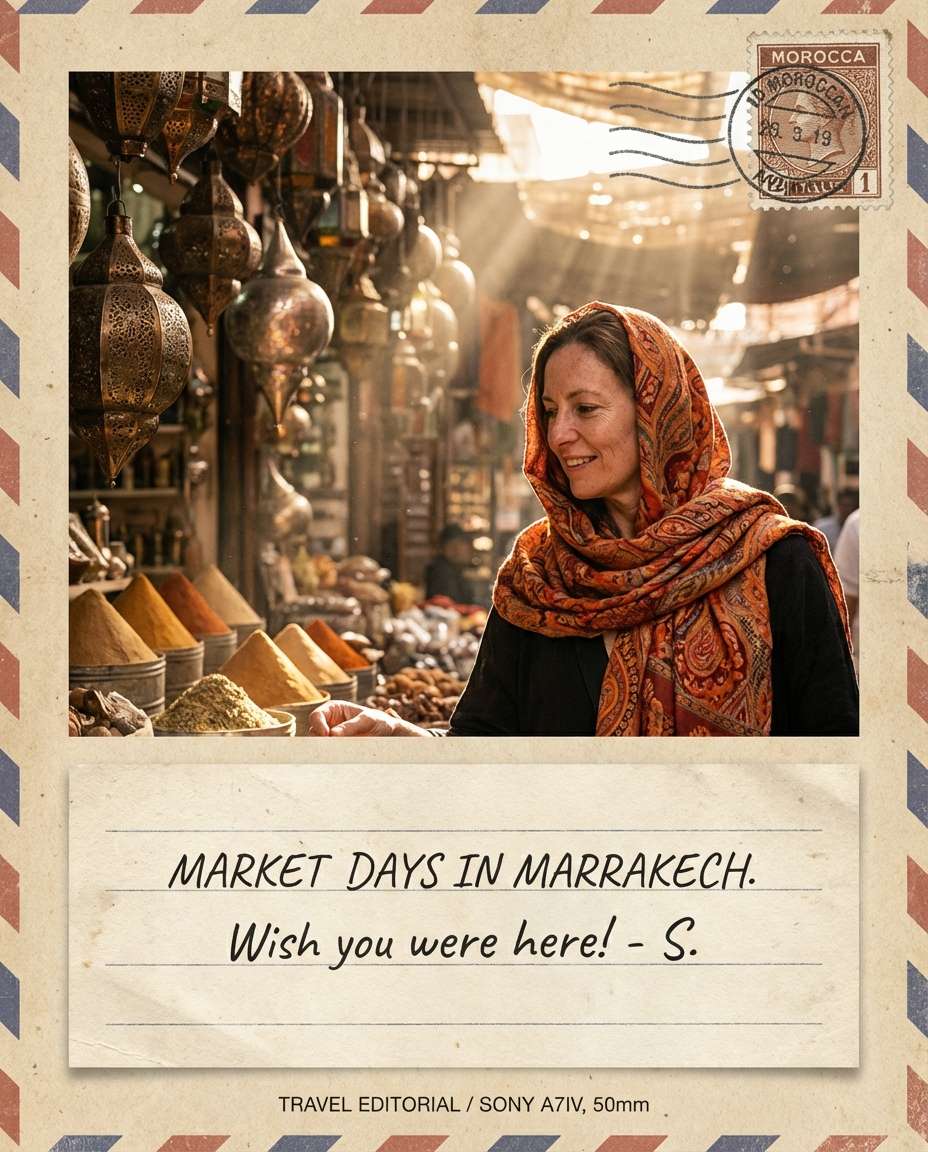marrakech market color photo