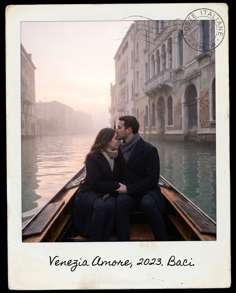 venice gondola kiss photo