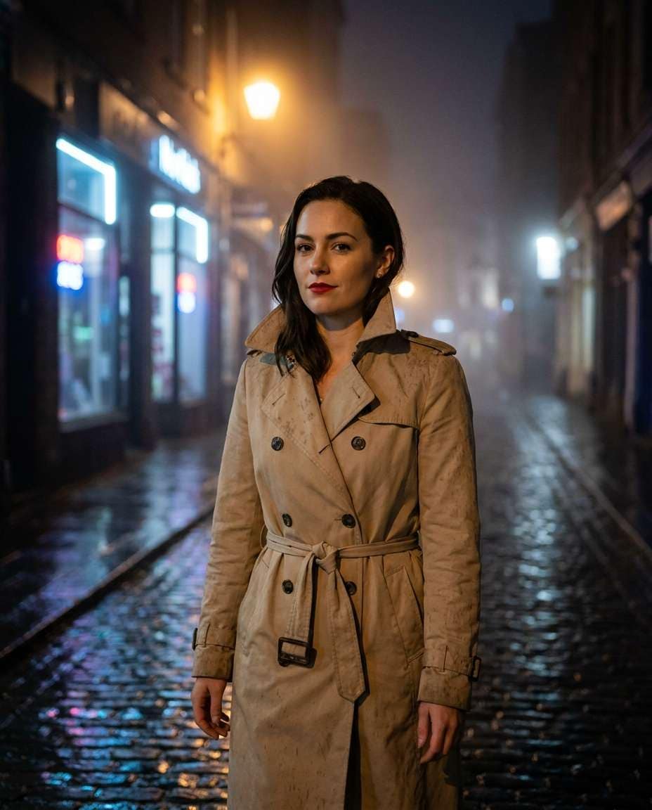 rainy noir alley photo