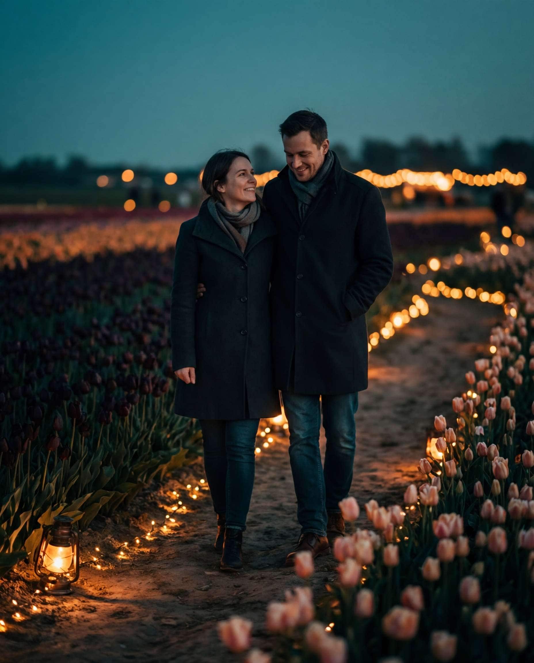 cinematic night lanterns photo