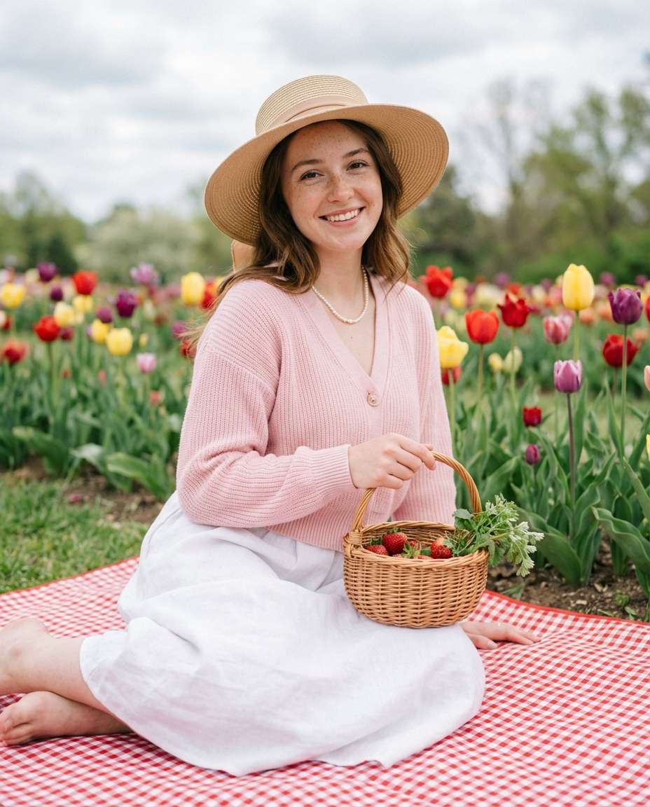 cottagecore picnic photo