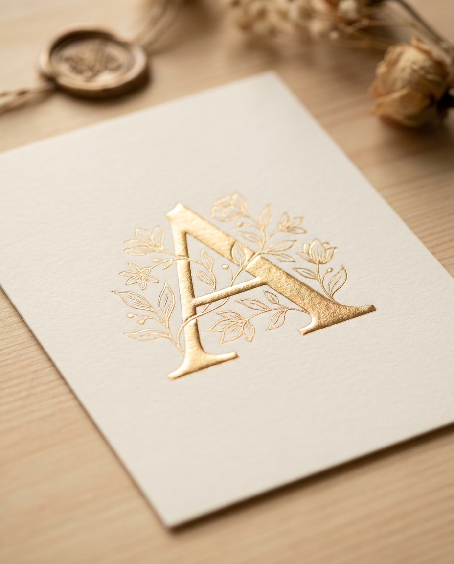 floral initial monogram photo