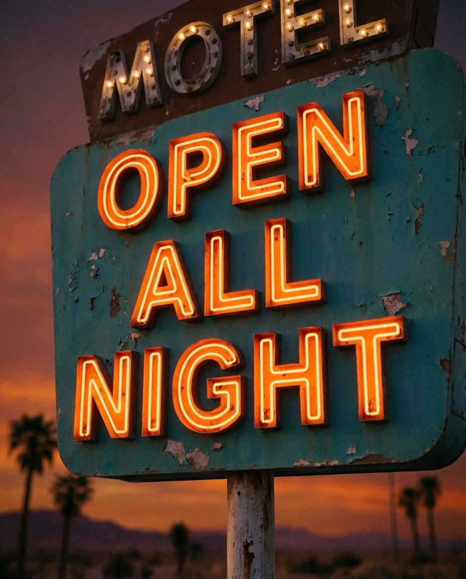 retro motel sign photo