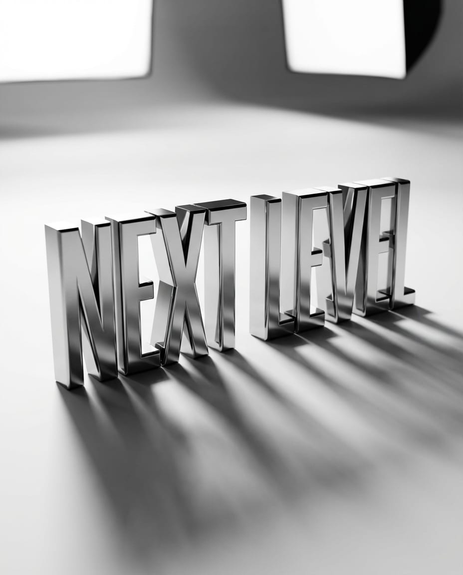 chrome 3d headline photo