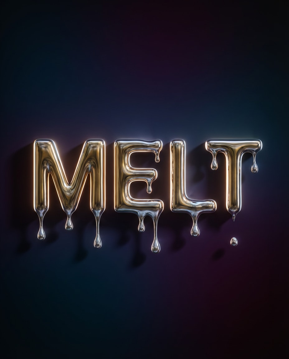 liquid metal word photo