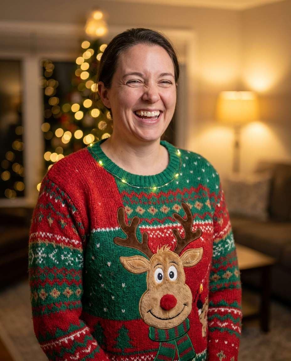 reindeer light up knit photo