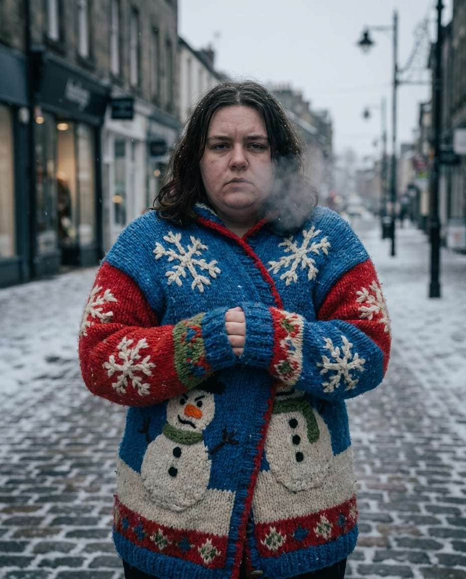 grumpy snow day mood photo