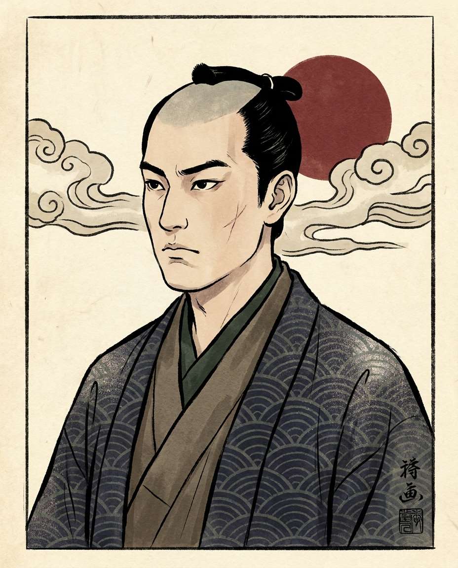 samurai profile study photo
