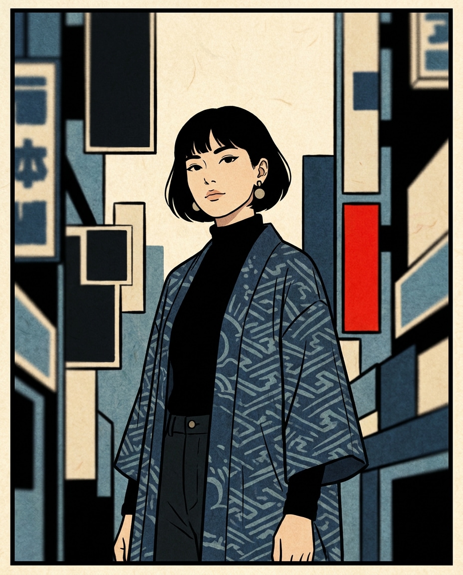 modern street kimono photo