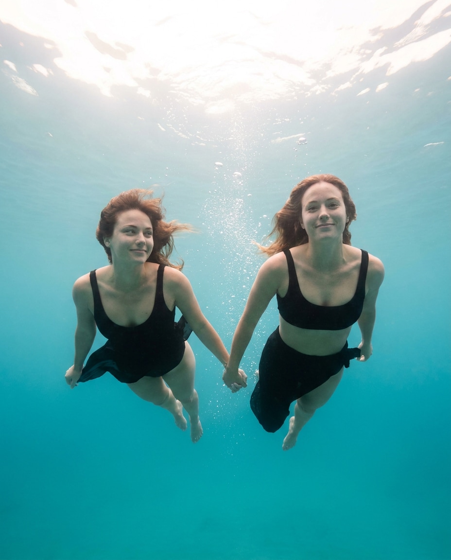 couple handhold drift photo