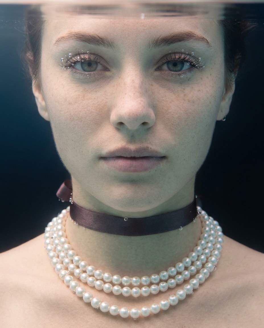 pearl necklace closeup photo