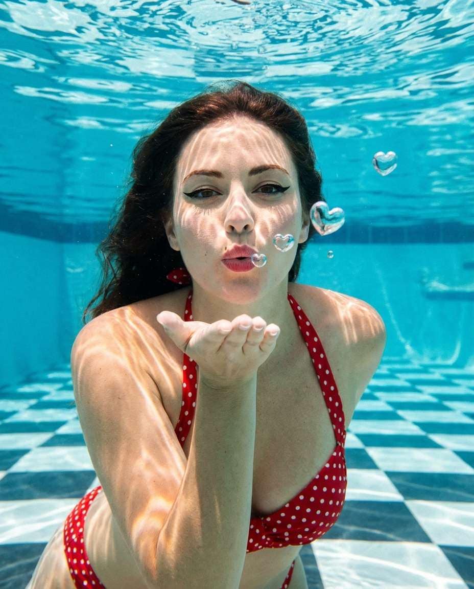 pool retro pinup photo