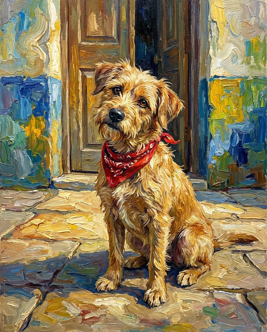 dog in sunlight photo