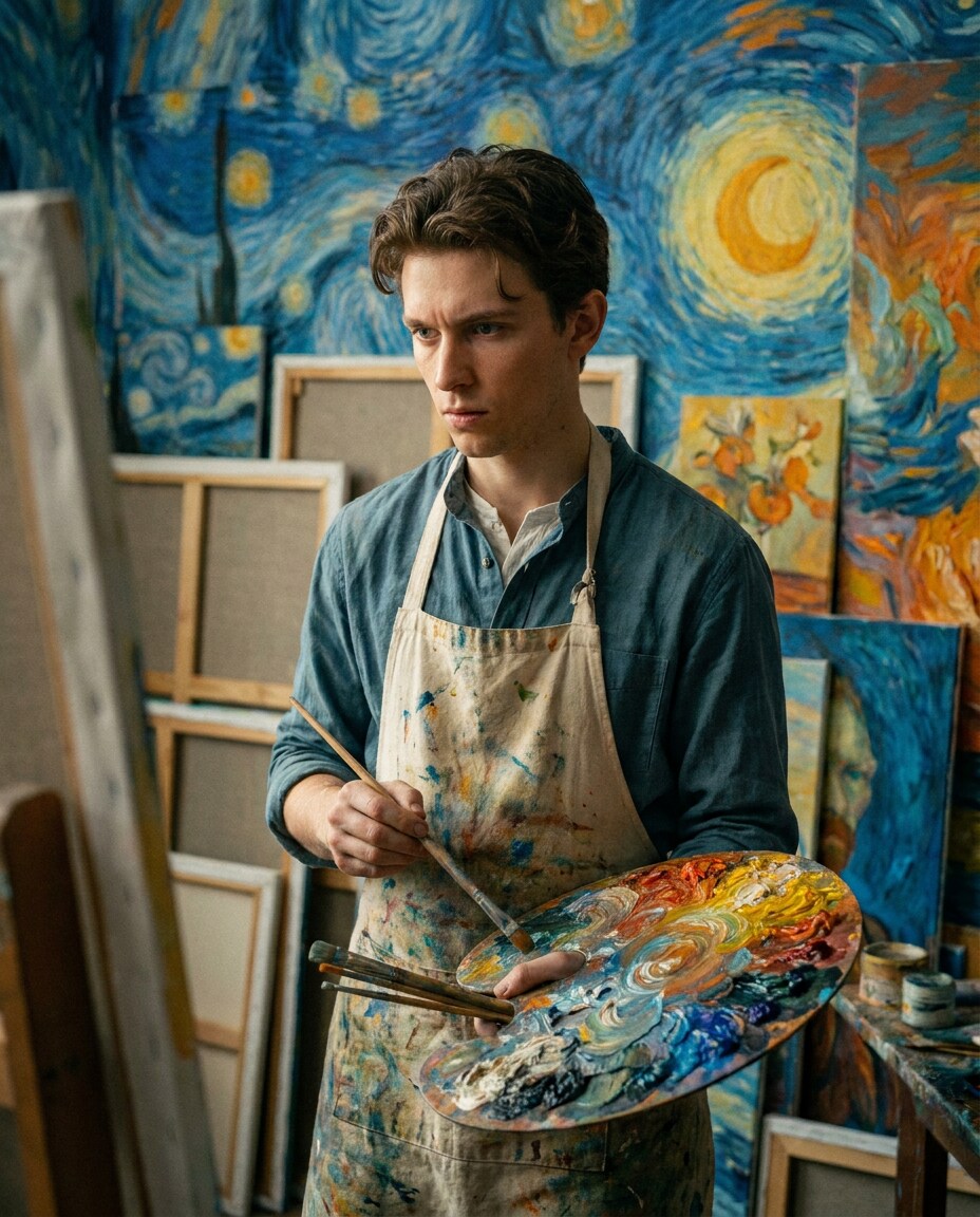 painter studio moment photo