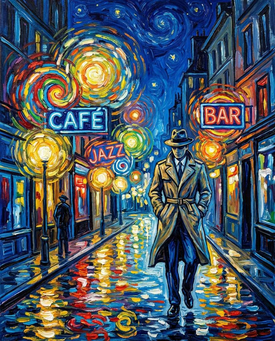 neon night walk photo