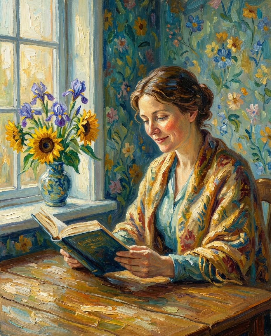 windowlight reading scene photo