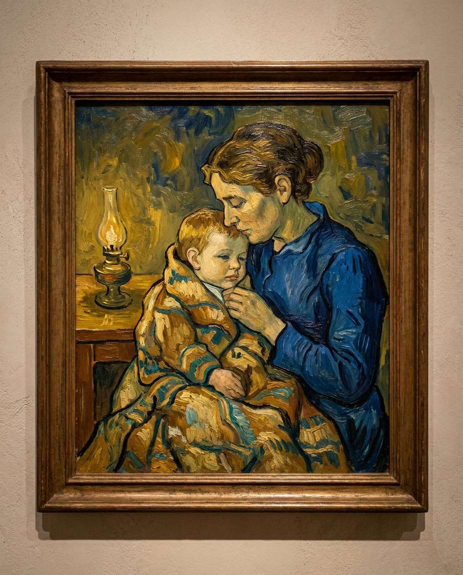mother and child warmth photo