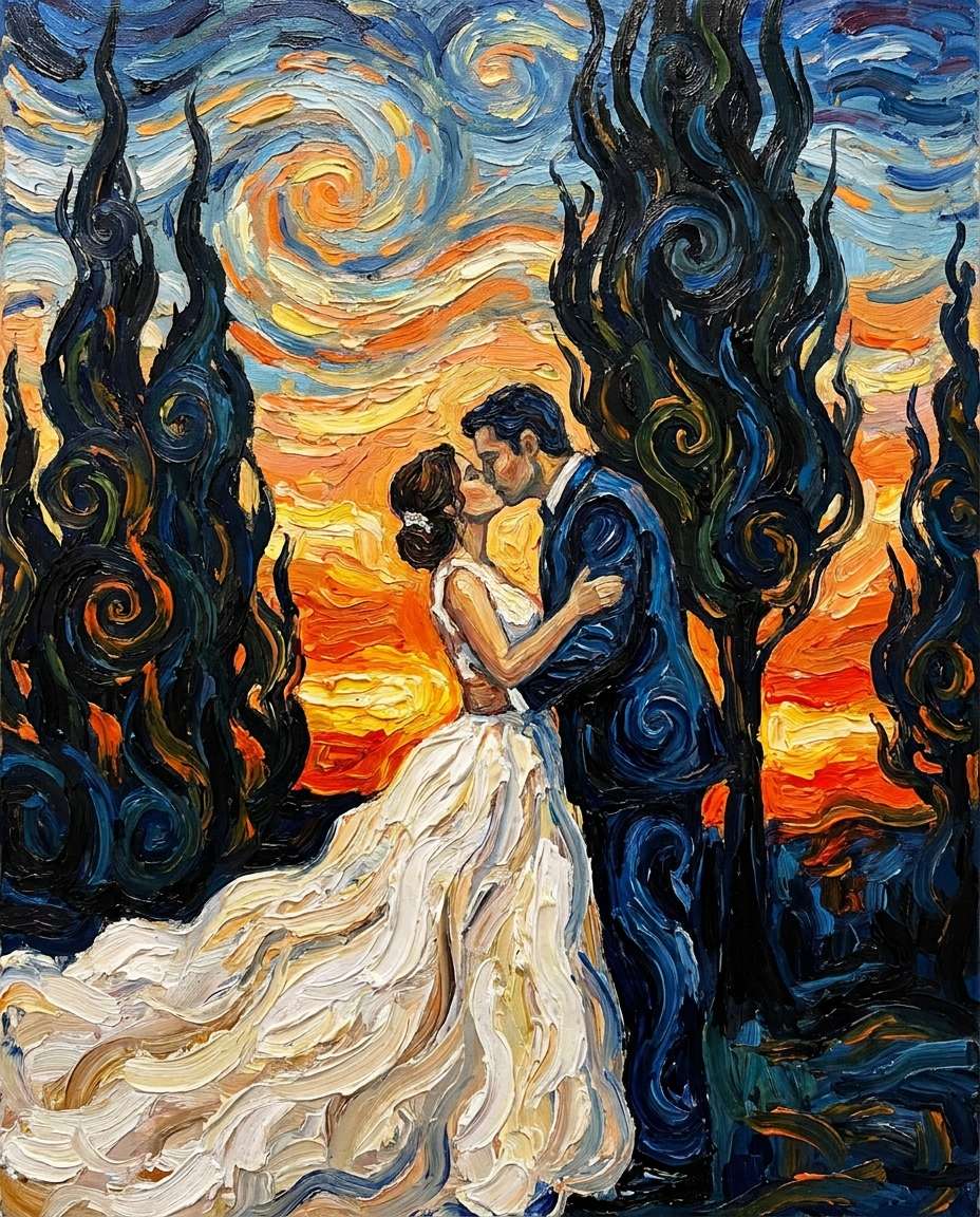 cypress wedding kiss photo