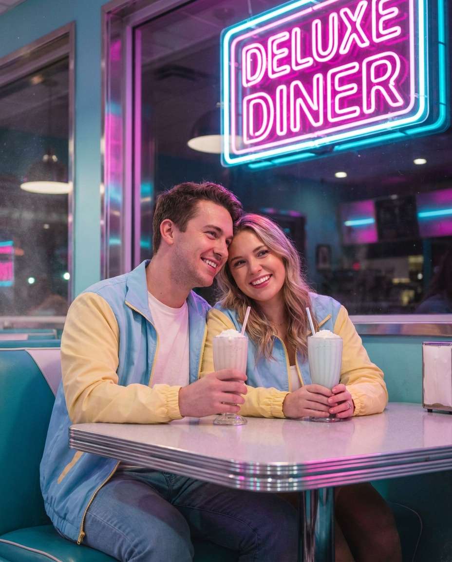 retro diner date photo